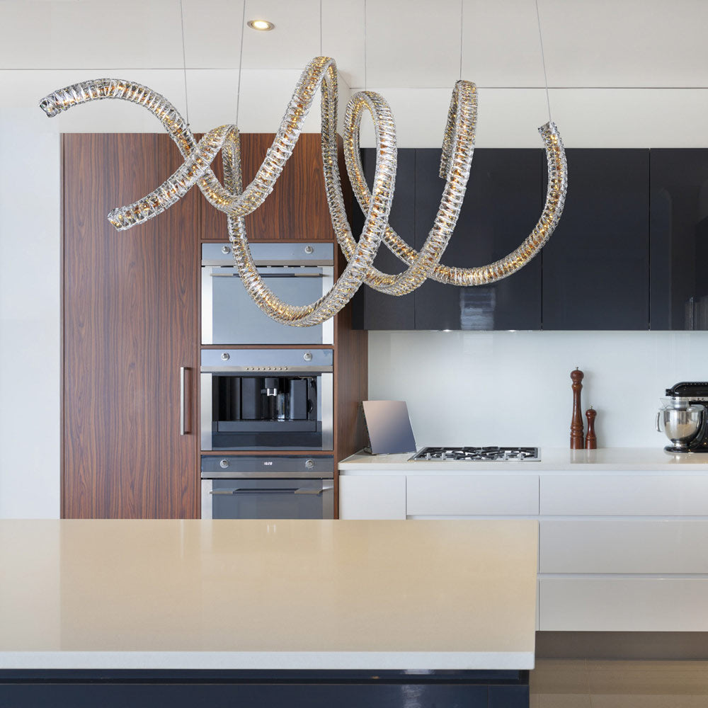 Ravina Linear Pendant Light in kitchen.