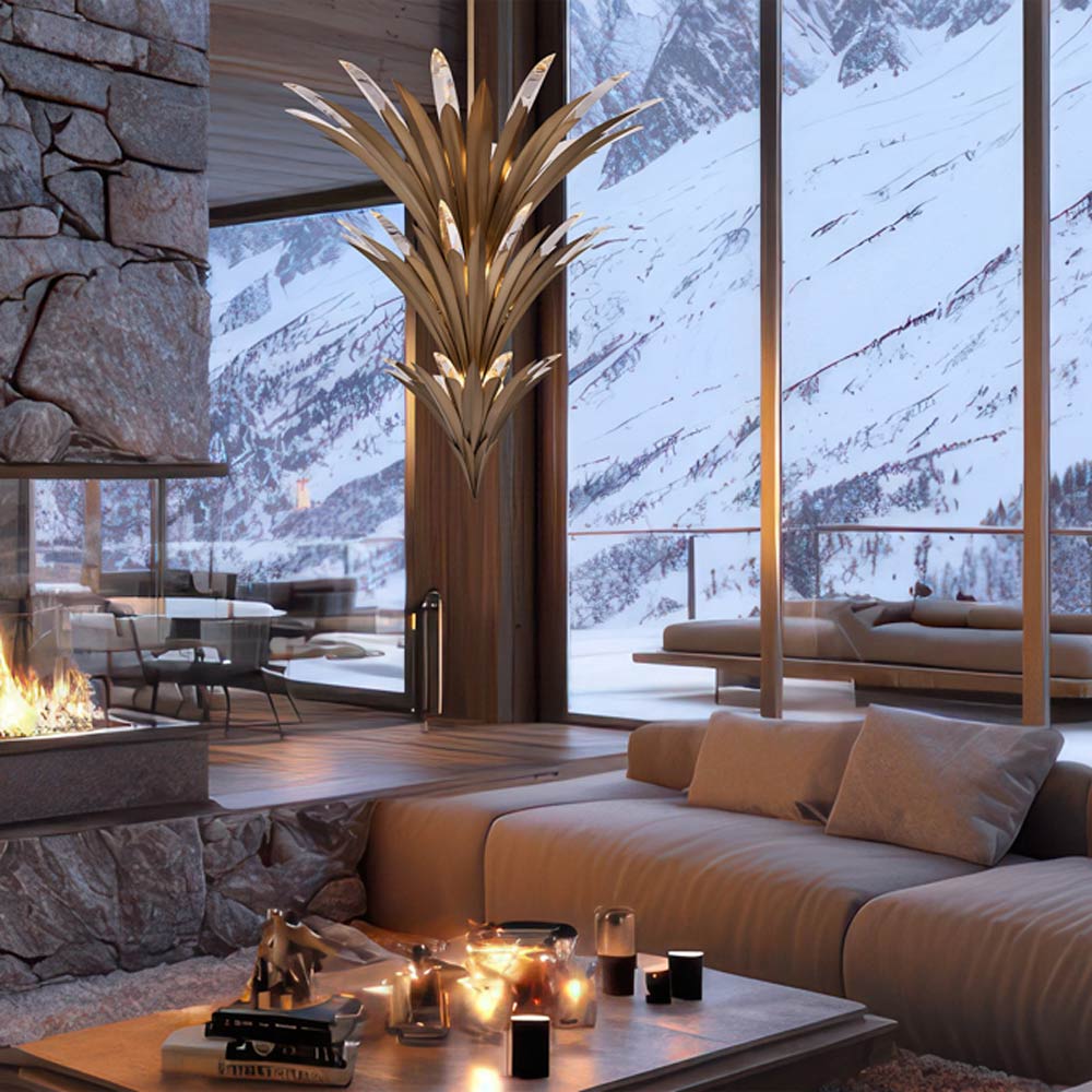 Roche Tiered Chandelier in living room.