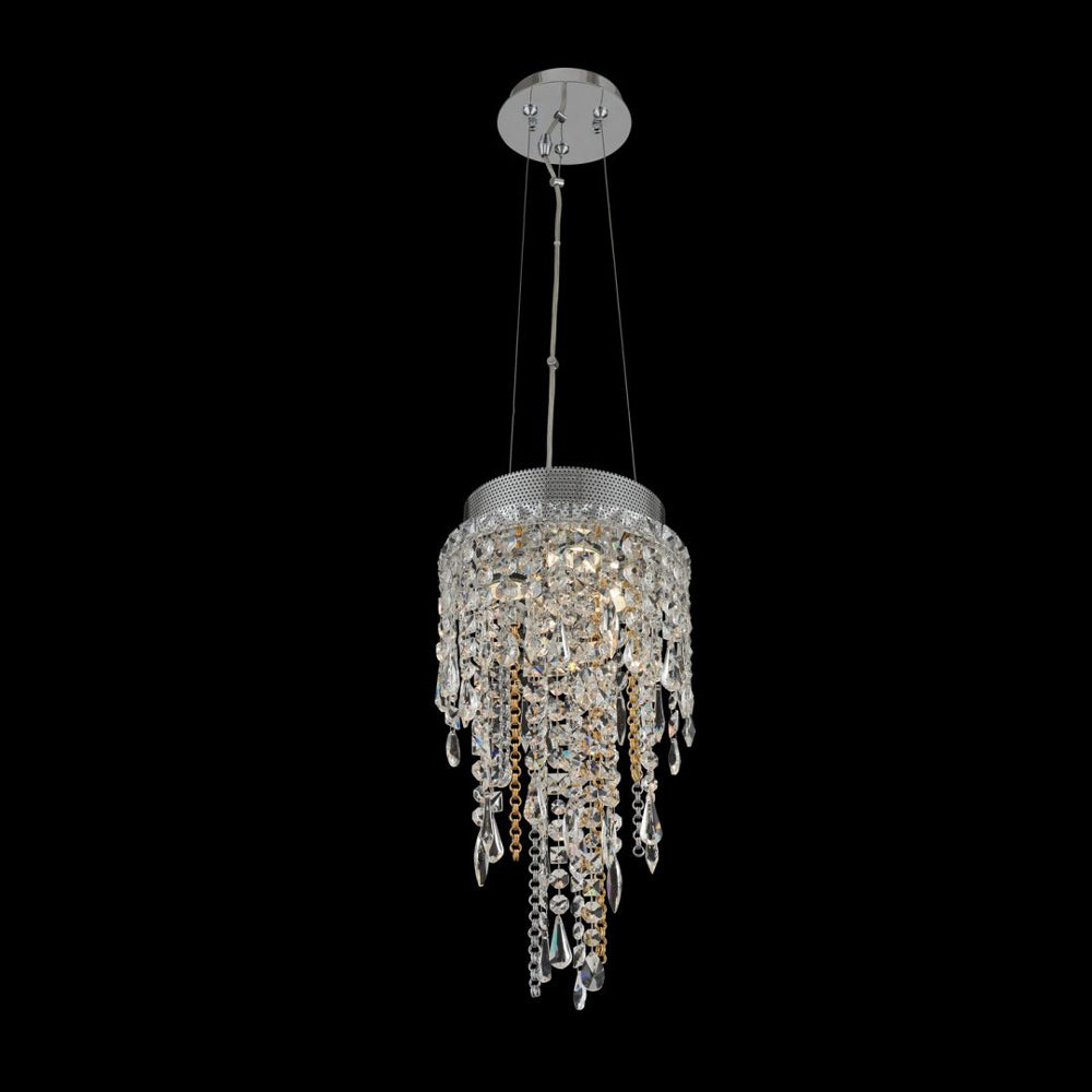 Tenuta Semi Flush Convertible Pendant Light in Chrome/Gold (10-Inch).