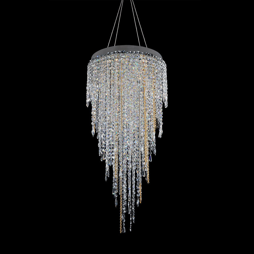 Tenuta Semi Flush Convertible Pendant Light in Chrome/Gold (24-Inch).