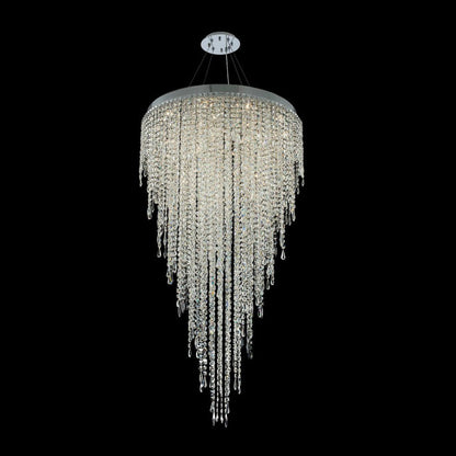 Tenuta Semi Flush Convertible Pendant Light in Chrome (32-Inch).
