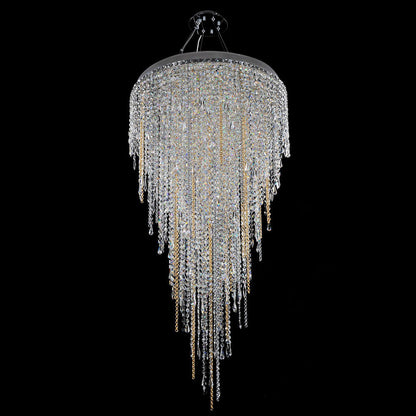 Tenuta Semi Flush Convertible Pendant Light in Chrome/Gold (32-Inch).