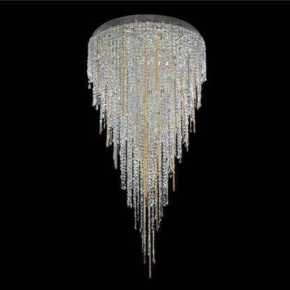 Tenuta Semi Flush Convertible Pendant Light in Chrome/Gold (36-Inch).