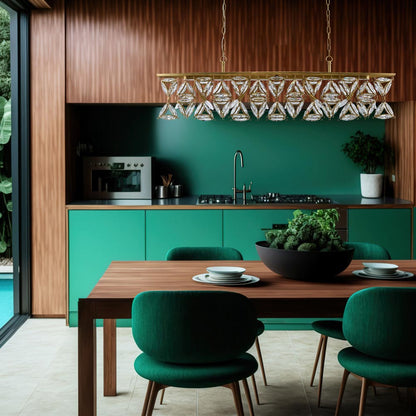 Triangulo Linear Pendant Light in kitchen.