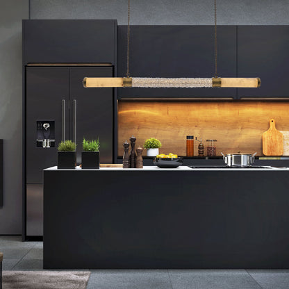 Tubo Linear LED Pendant Light in kitchen.