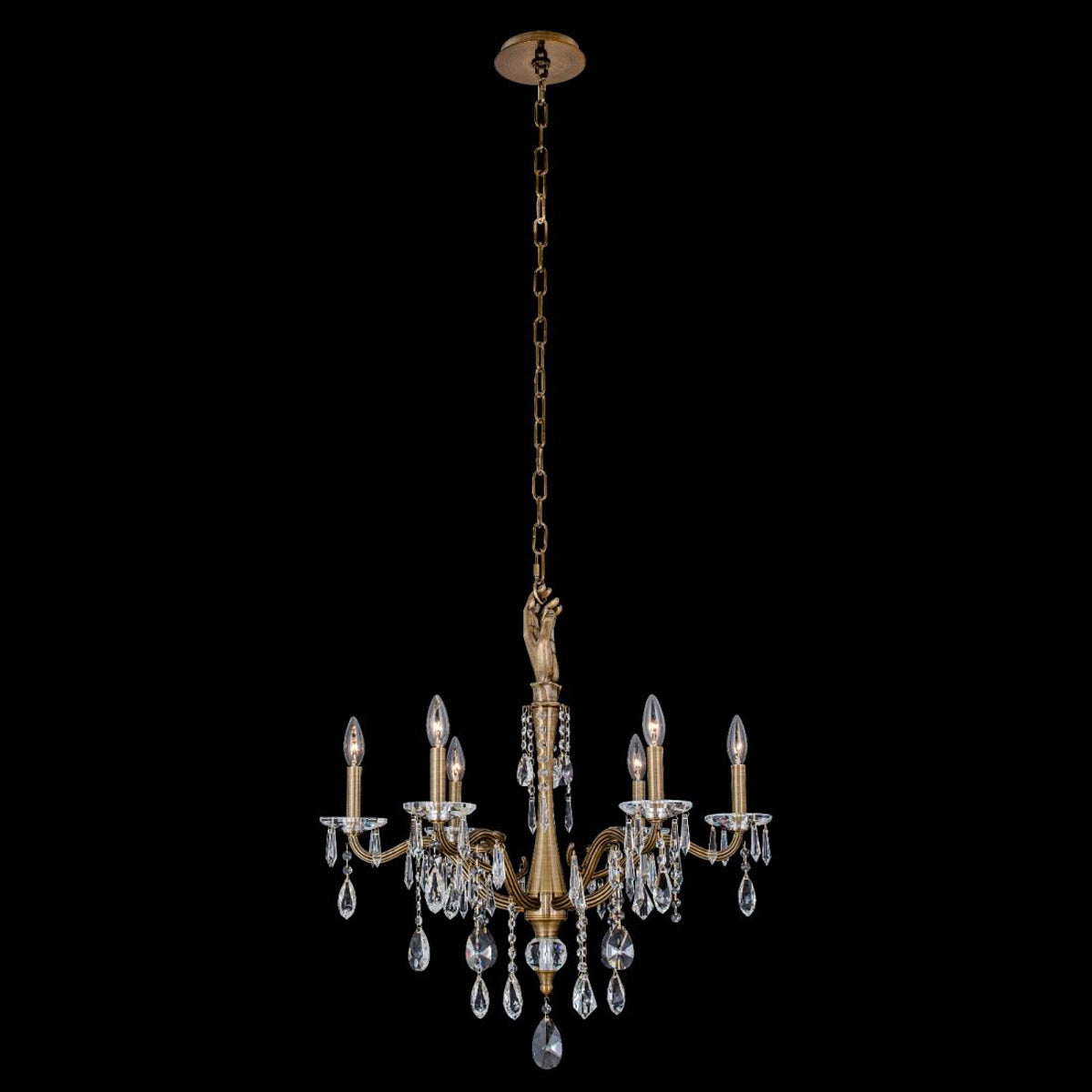 Venere Chandelier in Historic Brass (6-Light).