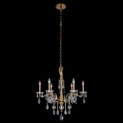 Venere Chandelier in Historic Brass (6-Light).
