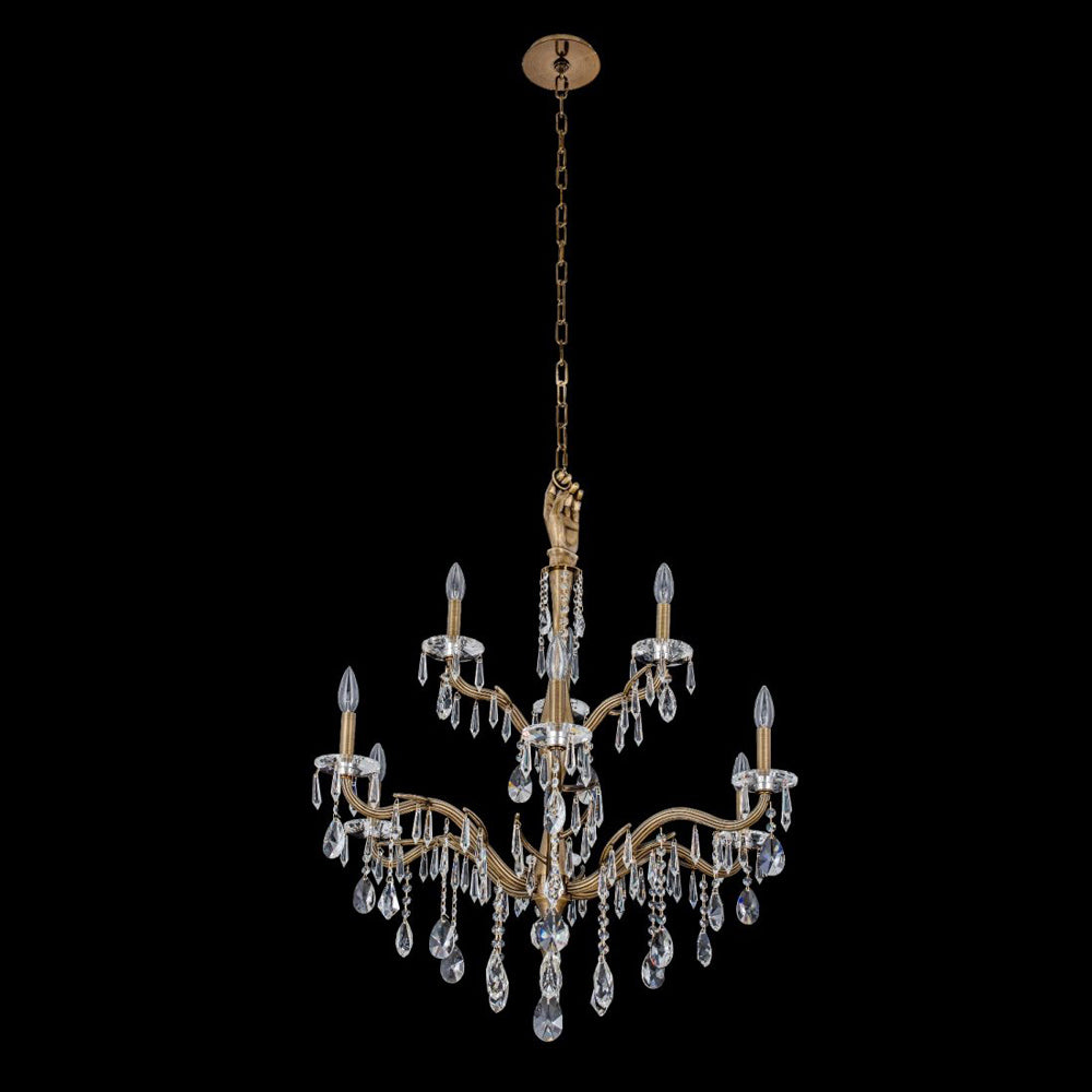 Venere Chandelier in Historic Brass (9-Light).