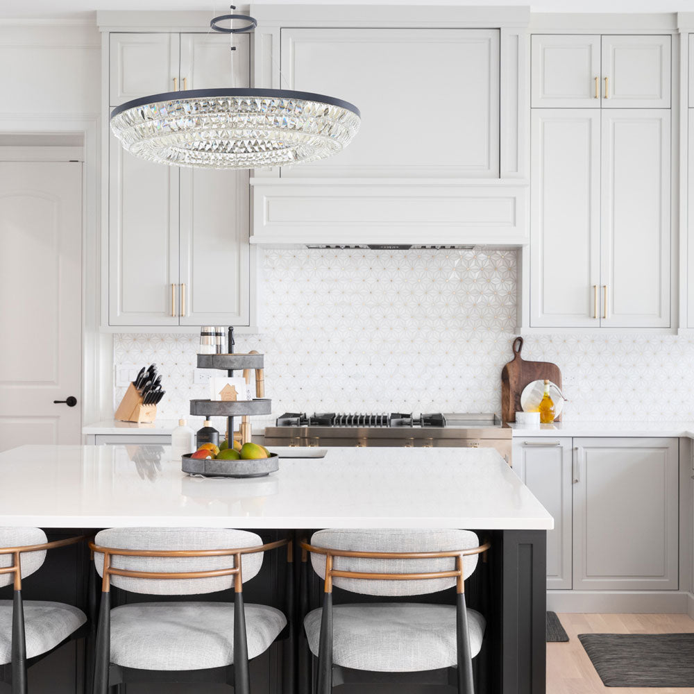 Zaga LED Chandelier in kitchen.