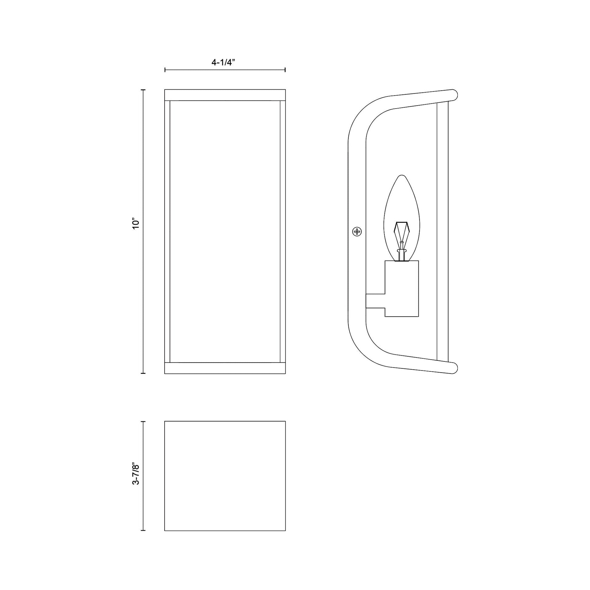Abbott Wall Light - line drawing.
