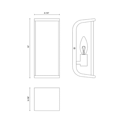 Abbott Wall Light - line drawing.