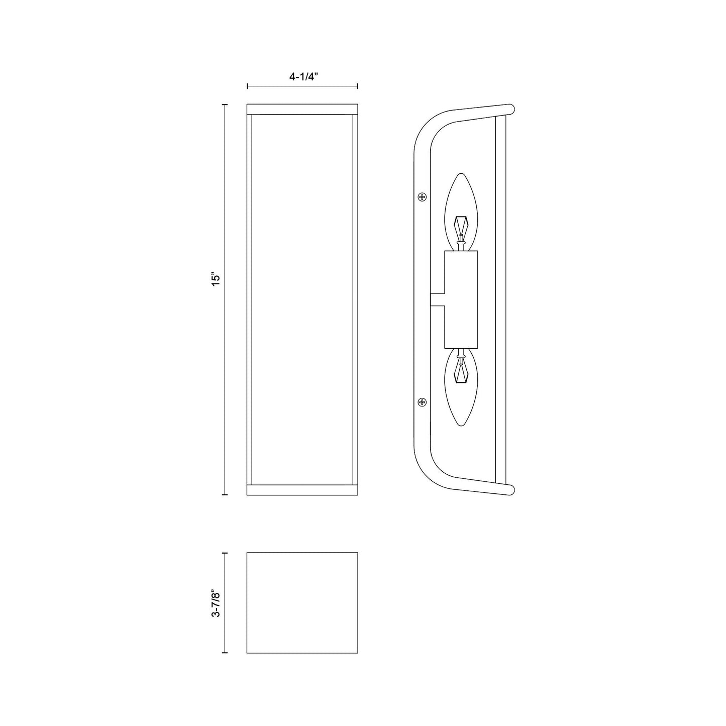 Abbott Wall Light - line drawing.