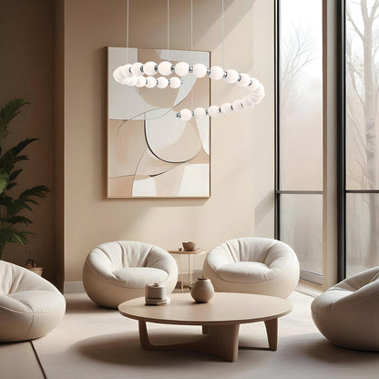 Akoya LED Linear Pendant Light in living room.