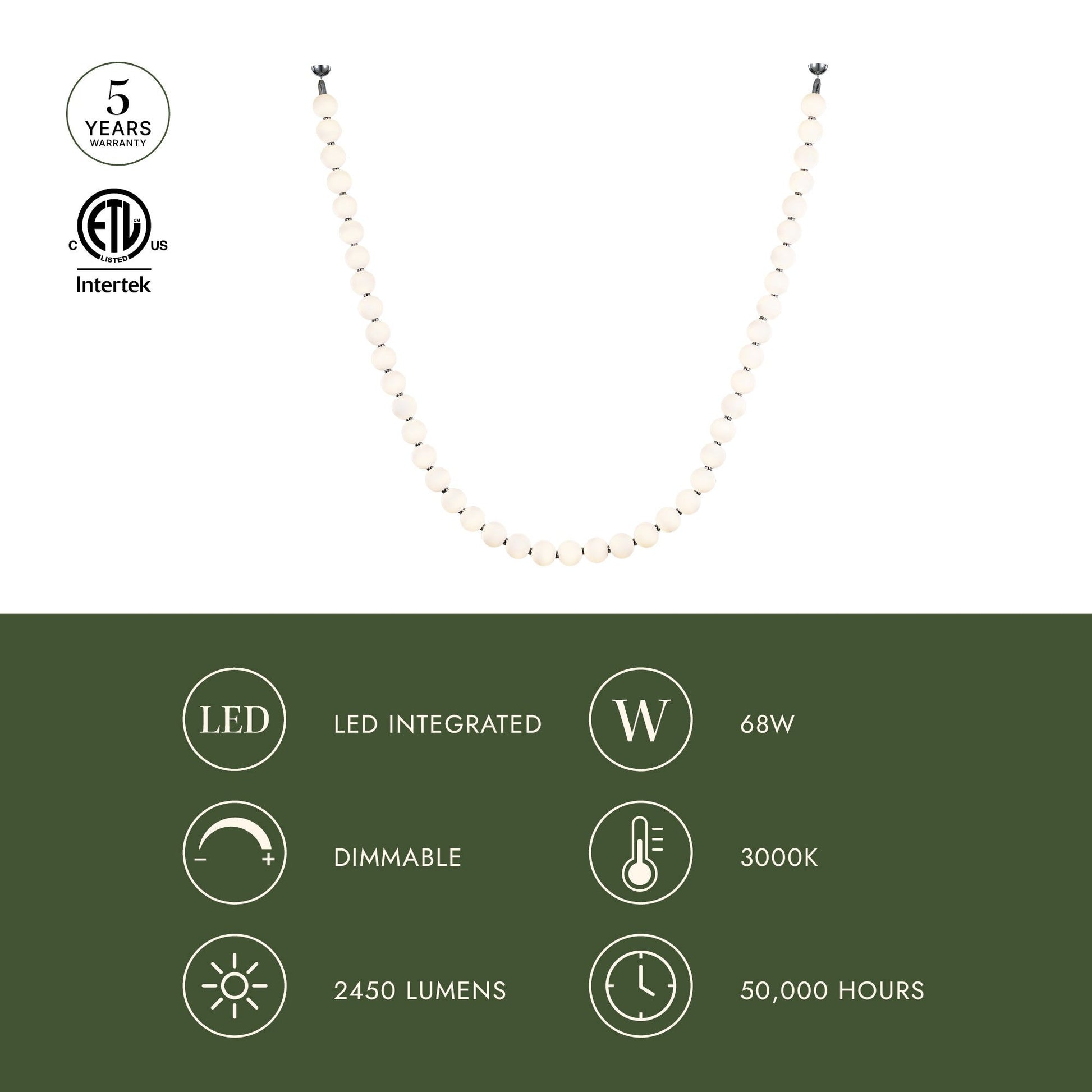 Akoya LED Pendant Light in Detail.