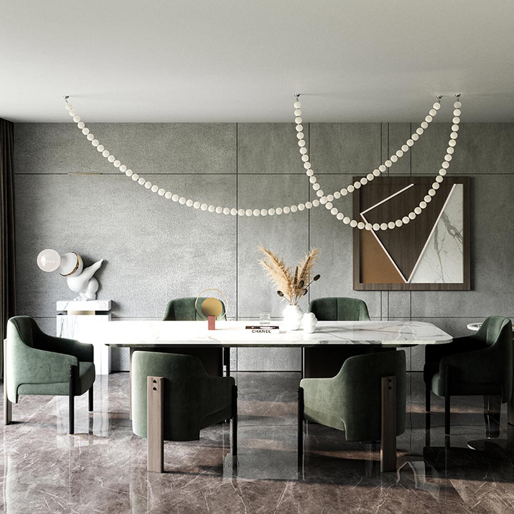 Akoya LED Pendant Light in dining room.