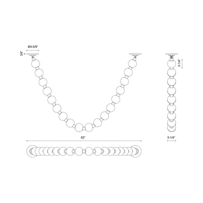 Akoya PD3217 LED Pendant Light - line drawing.