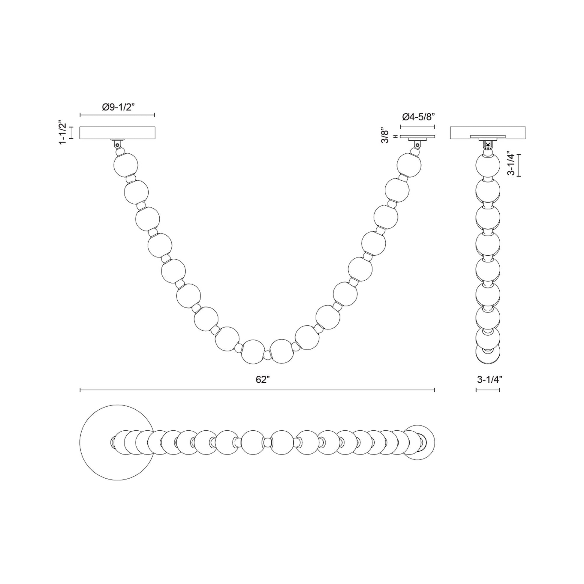 Akoya PD3217 LED Pendant Light - line drawing.