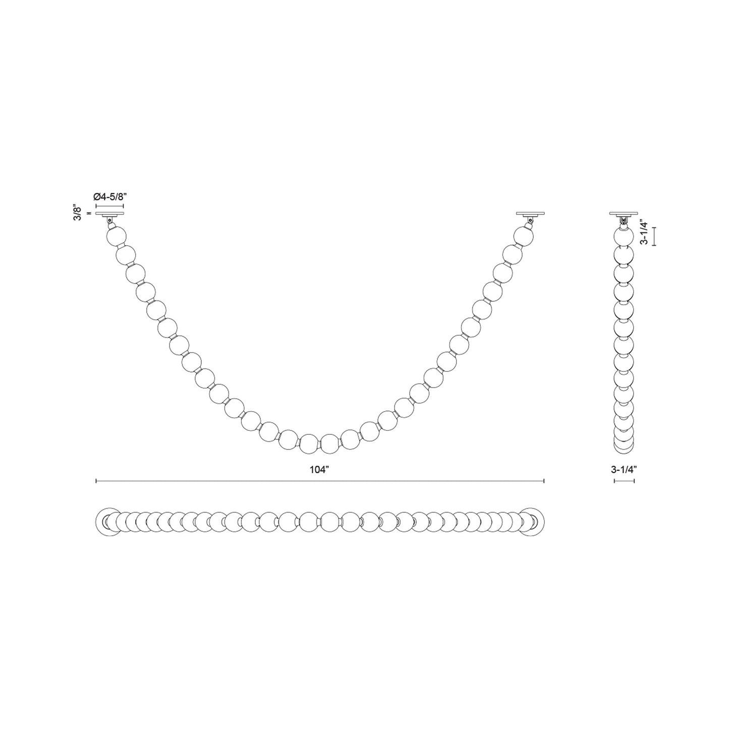 Akoya PD3217 LED Pendant Light - line drawing.