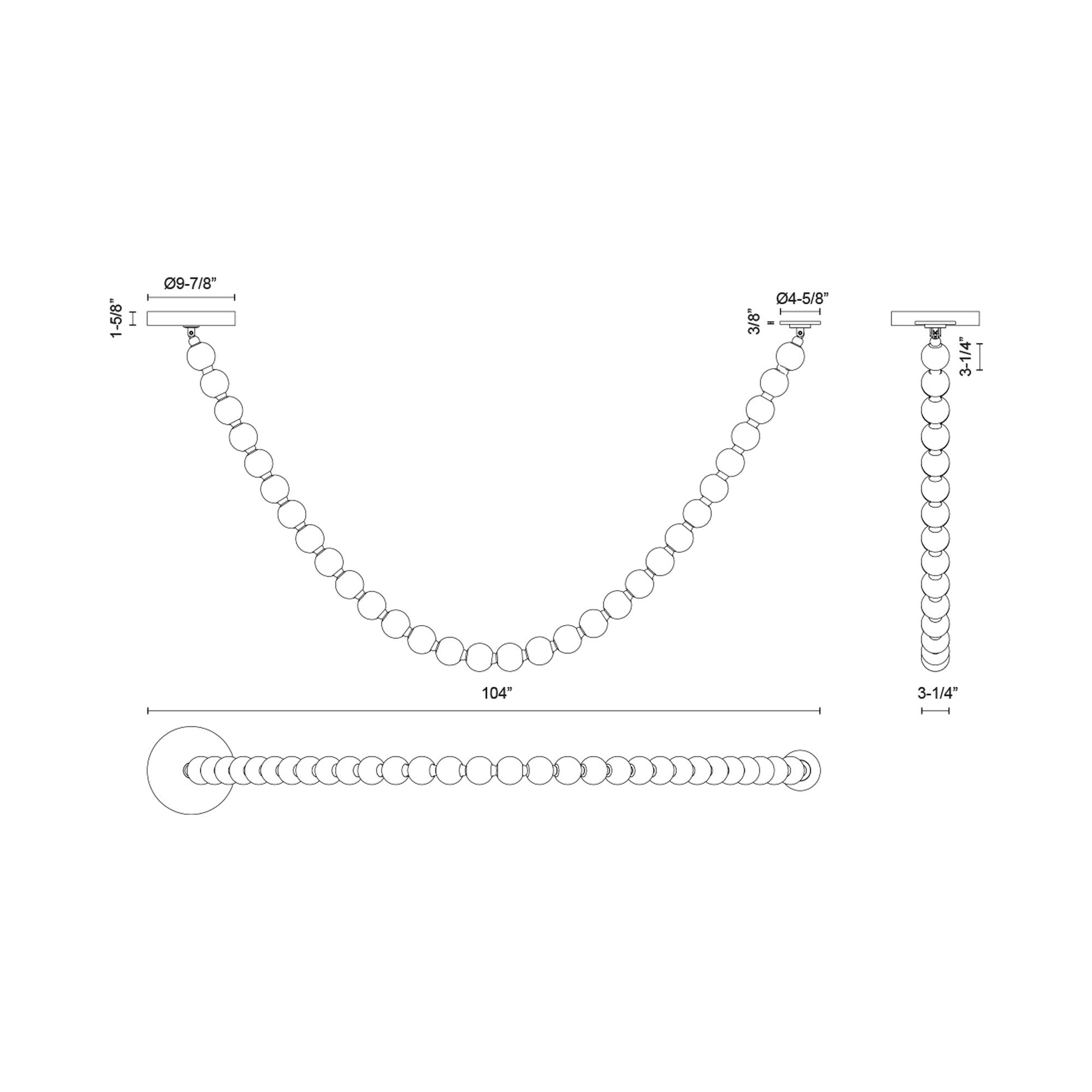 Akoya PD3217 LED Pendant Light - line drawing.