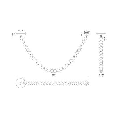 Akoya PD3217 LED Pendant Light - line drawing.