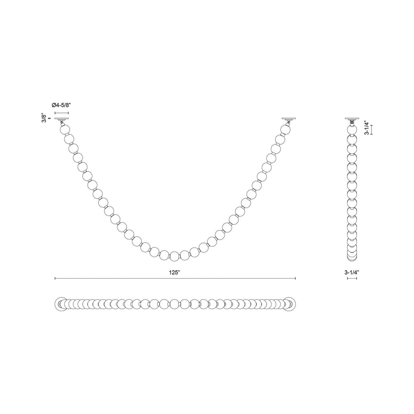Akoya PD3217 LED Pendant Light - line drawing.