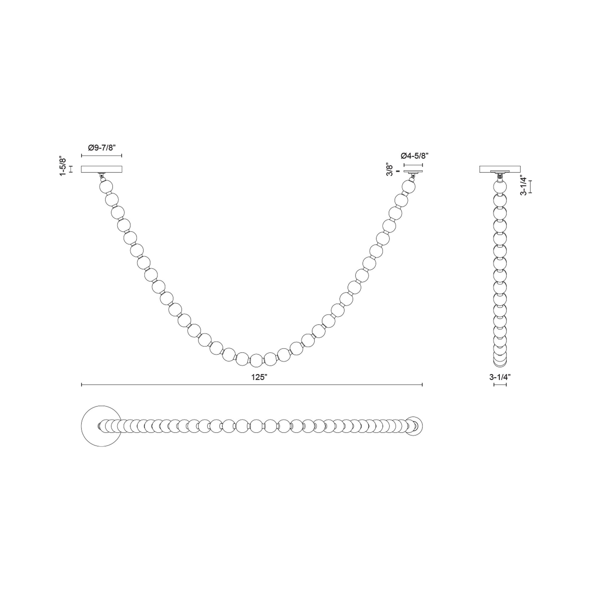 Akoya PD3217 LED Pendant Light - line drawing.