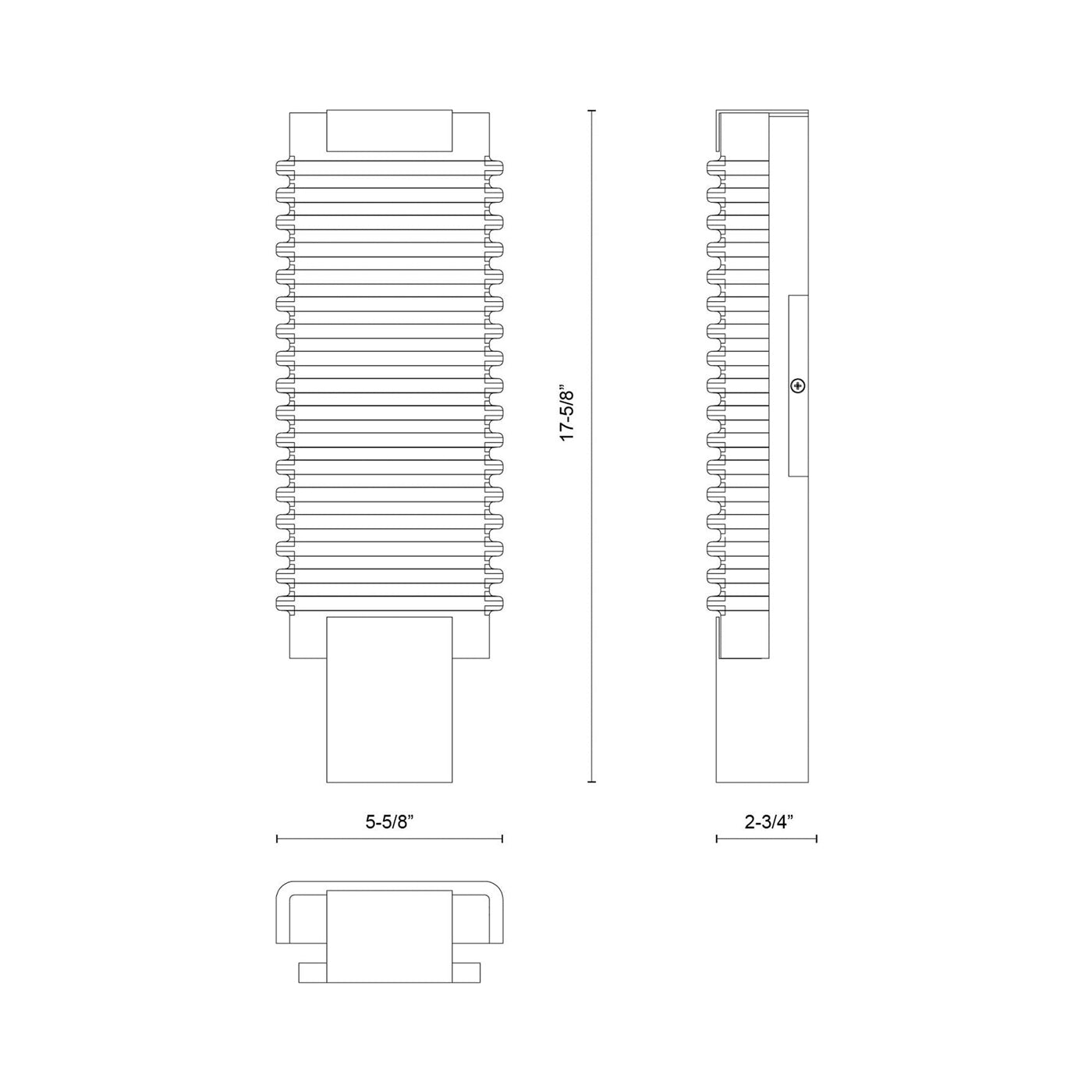 Alai LED Bath Wall Light - line drawing.