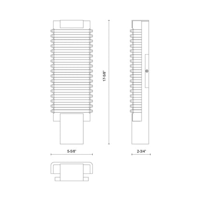 Alai LED Bath Wall Light - line drawing.