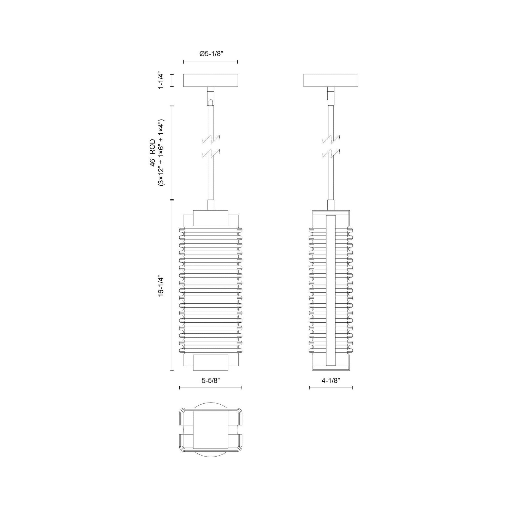 Alai LED Pendant Light - line drawing.