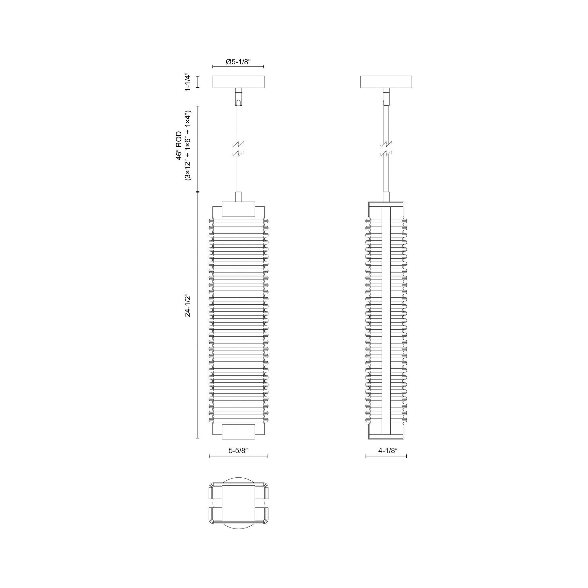 Alai LED Pendant Light - line drawing.