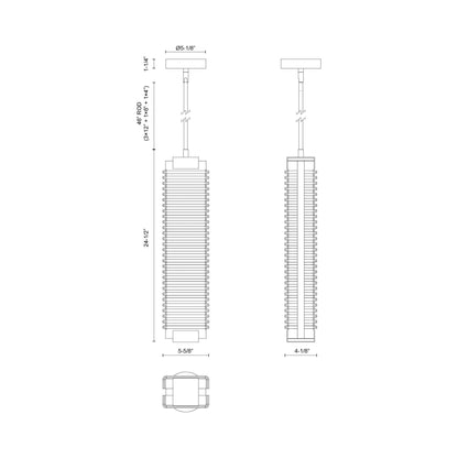 Alai LED Pendant Light - line drawing.