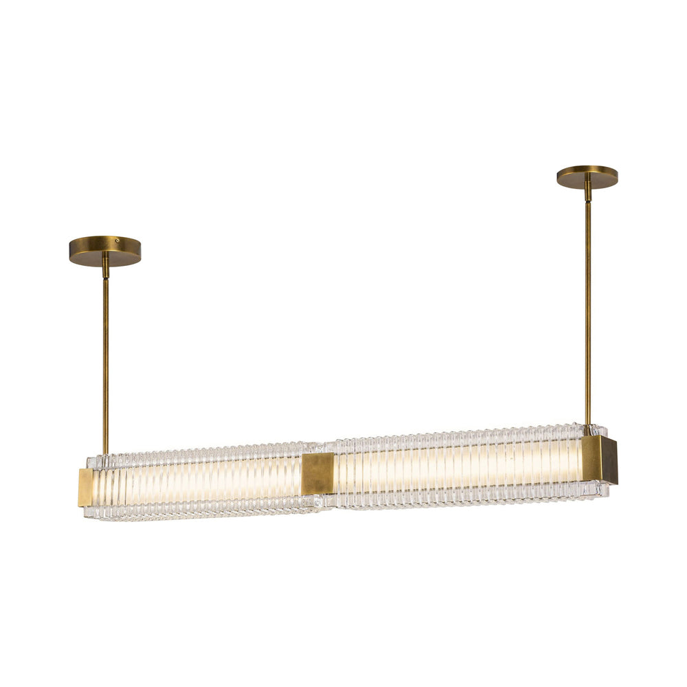 Alai Linear LED Pendant Light in Vintage Brass.
