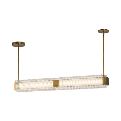 Alai Linear LED Pendant Light in Vintage Brass.