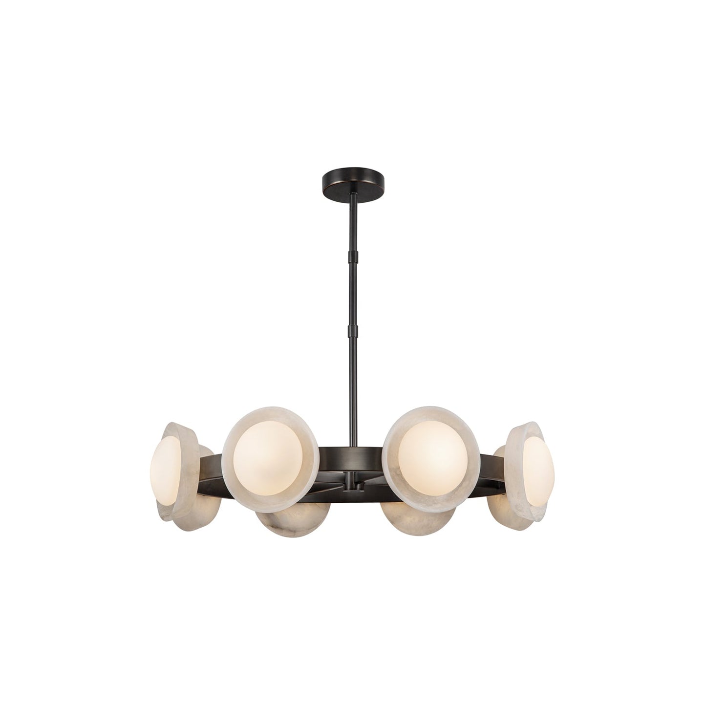 Alonso LED Chandelier in Urban Bronze/Alabaster (Small).