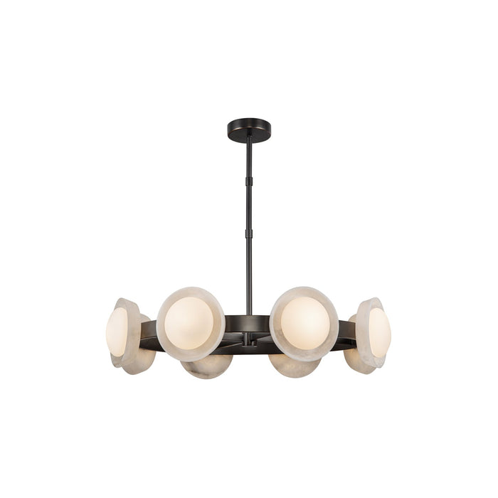 Alonso LED Chandelier in Urban Bronze/Alabaster (Small).