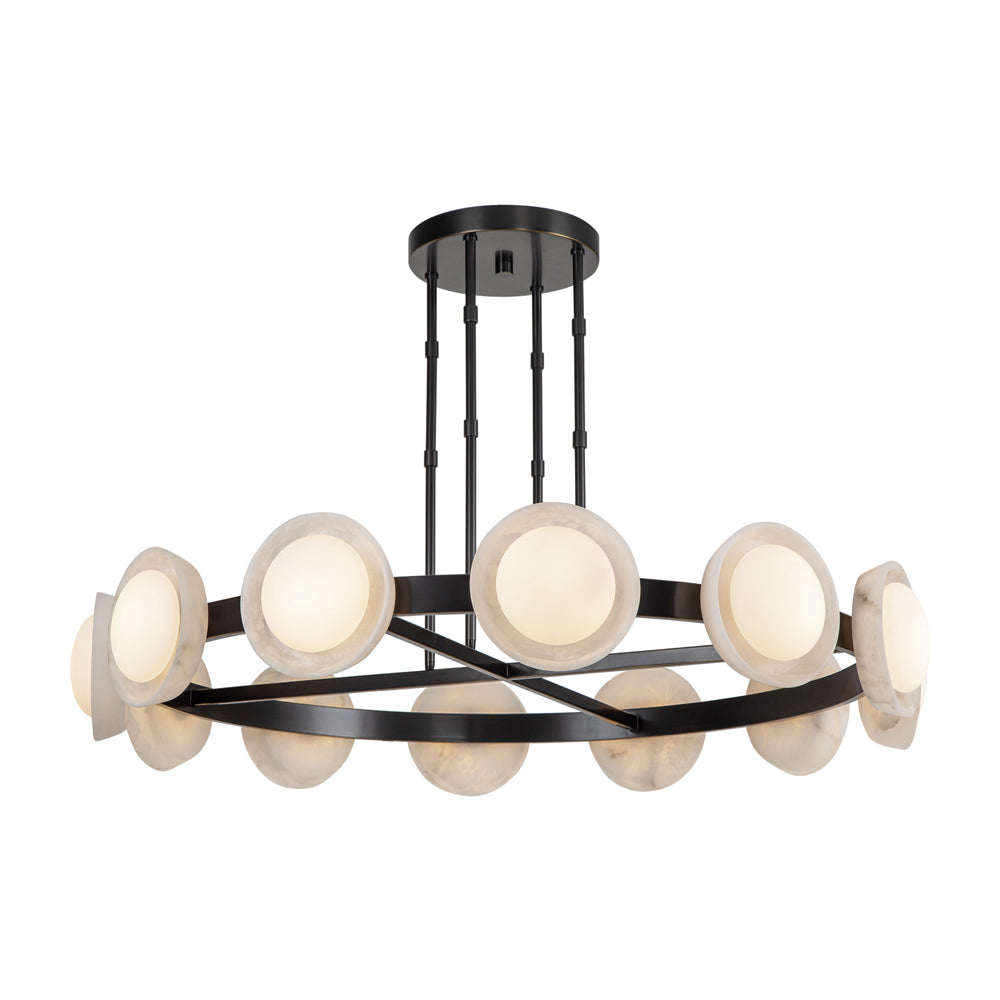 Alonso LED Chandelier in Urban Bronze/Alabaster (Large).