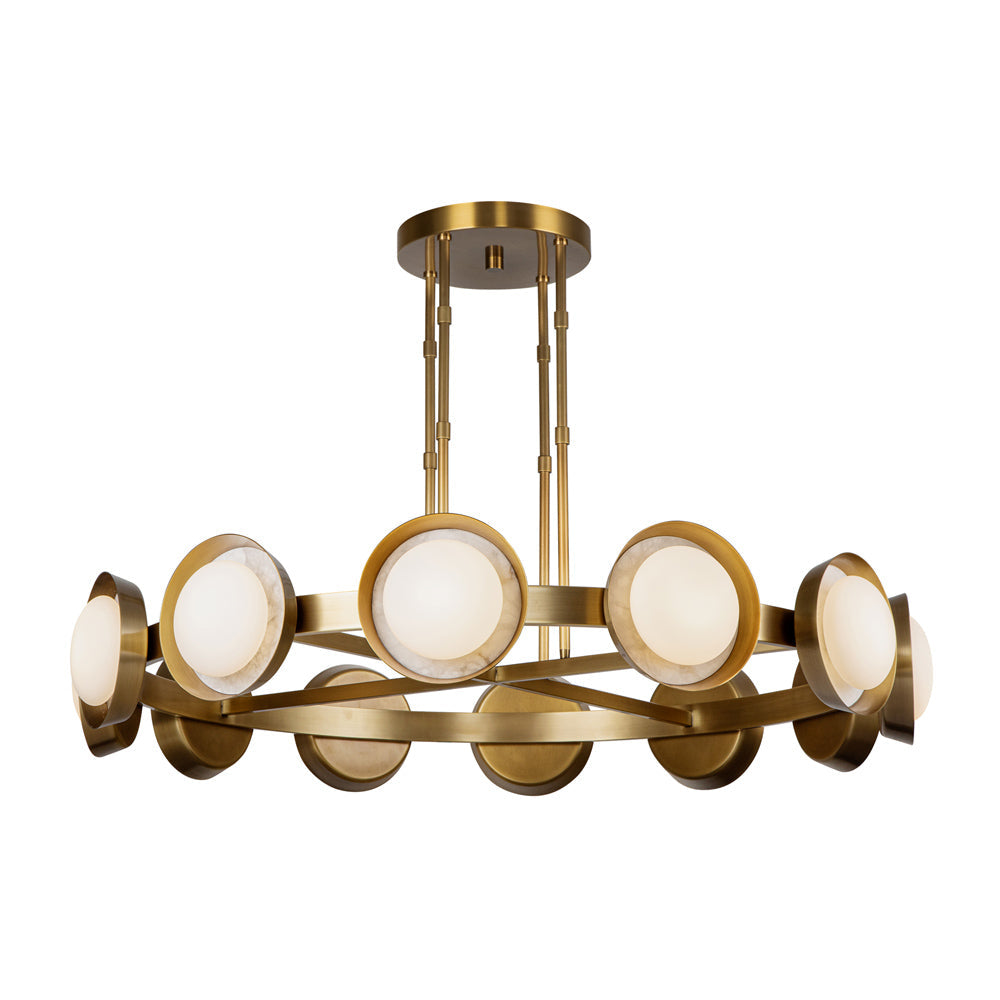 Alonso LED Chandelier in Vintage Brass (Large).