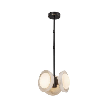 Alonso LED Pendant Light in Urban Bronze/Alabaster.
