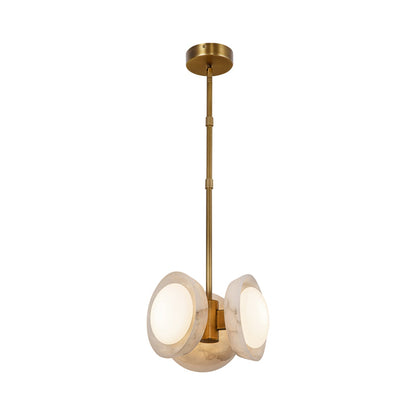 Alonso LED Pendant Light in Vintage Brass/Alabaster.