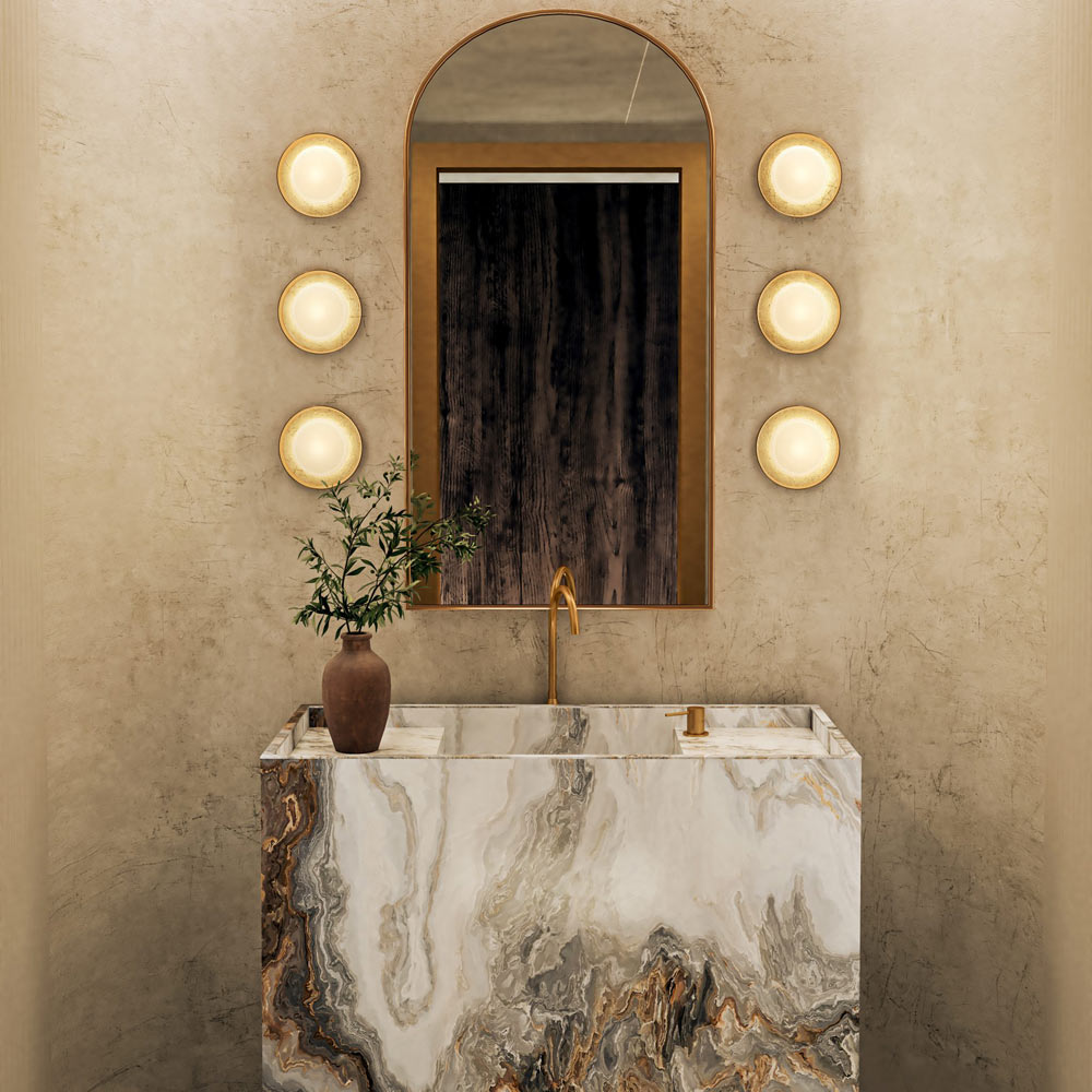 Alonso LED Wall Light in bathroom.