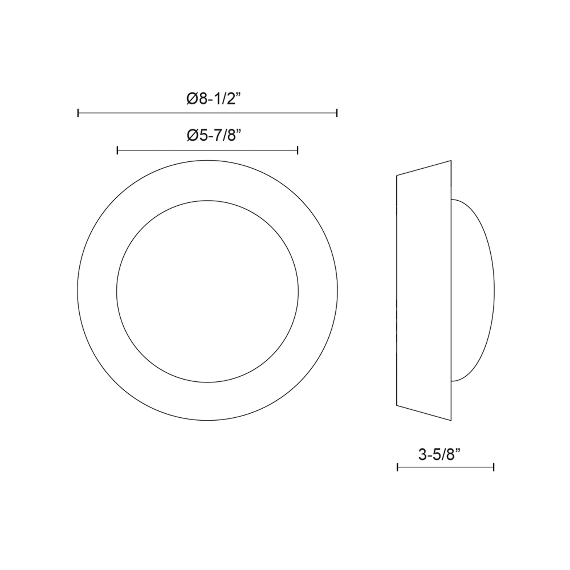 Alonso LED Wall Light - line drawing.