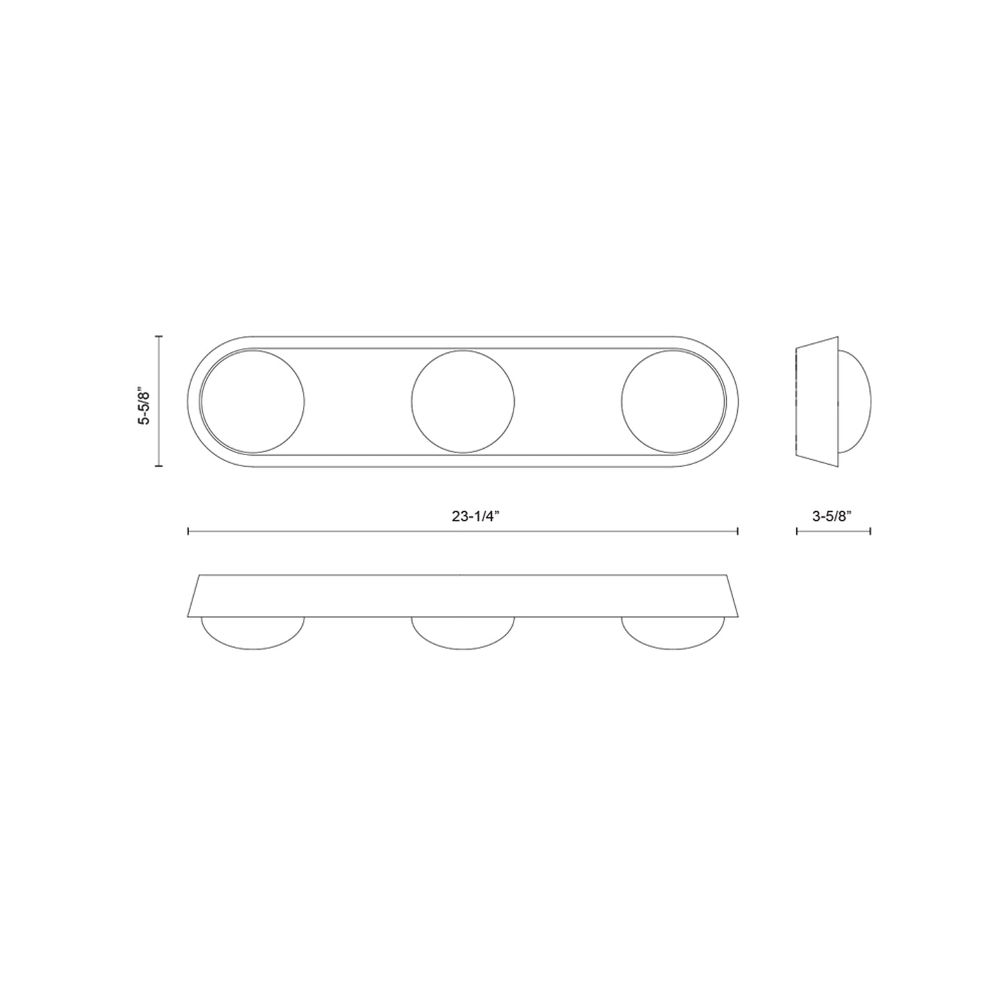 Alonso LED Wall Light - line drawing.