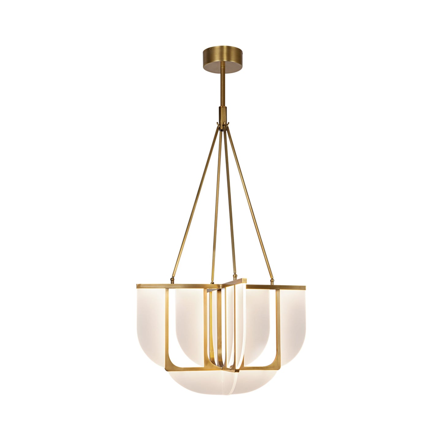 Anders LED Chandelier in Vintage Brass.