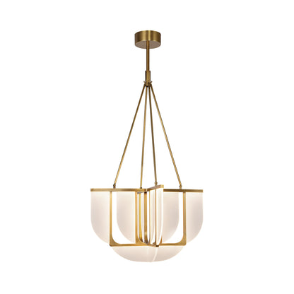 Anders LED Chandelier in Vintage Brass.