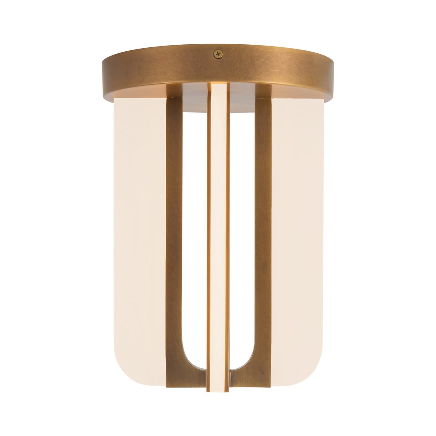 Anders LED Semi Flush Mount Ceiling Light in Vintage Brass (7.88-Inch).