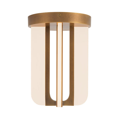 Anders LED Semi Flush Mount Ceiling Light in Vintage Brass (7.88-Inch).