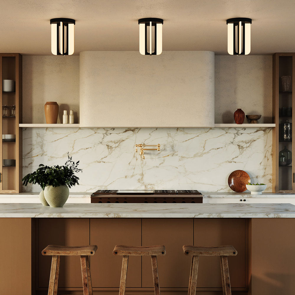 Anders LED Semi Flush Mount Ceiling Light in dining room.