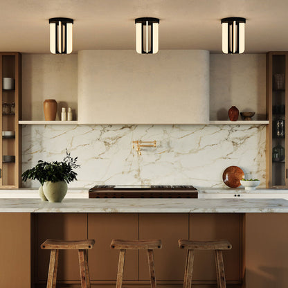 Anders LED Semi Flush Mount Ceiling Light in dining room.