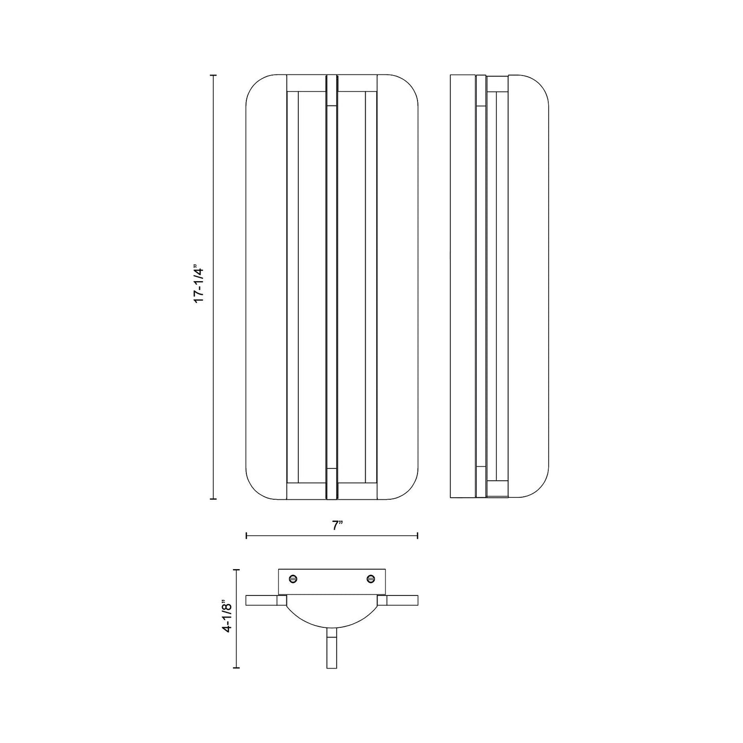 Anders LED Wall Light - line drawing.