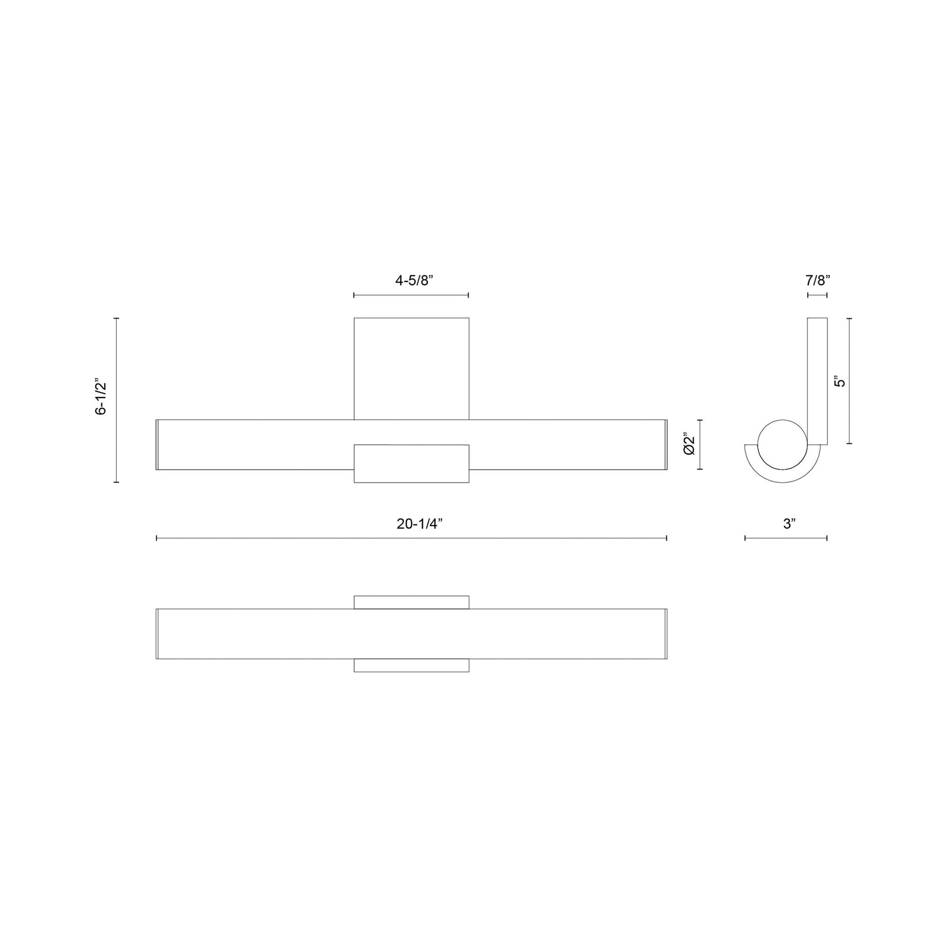 Apollo LED Bath Vanity Light - line drawing.